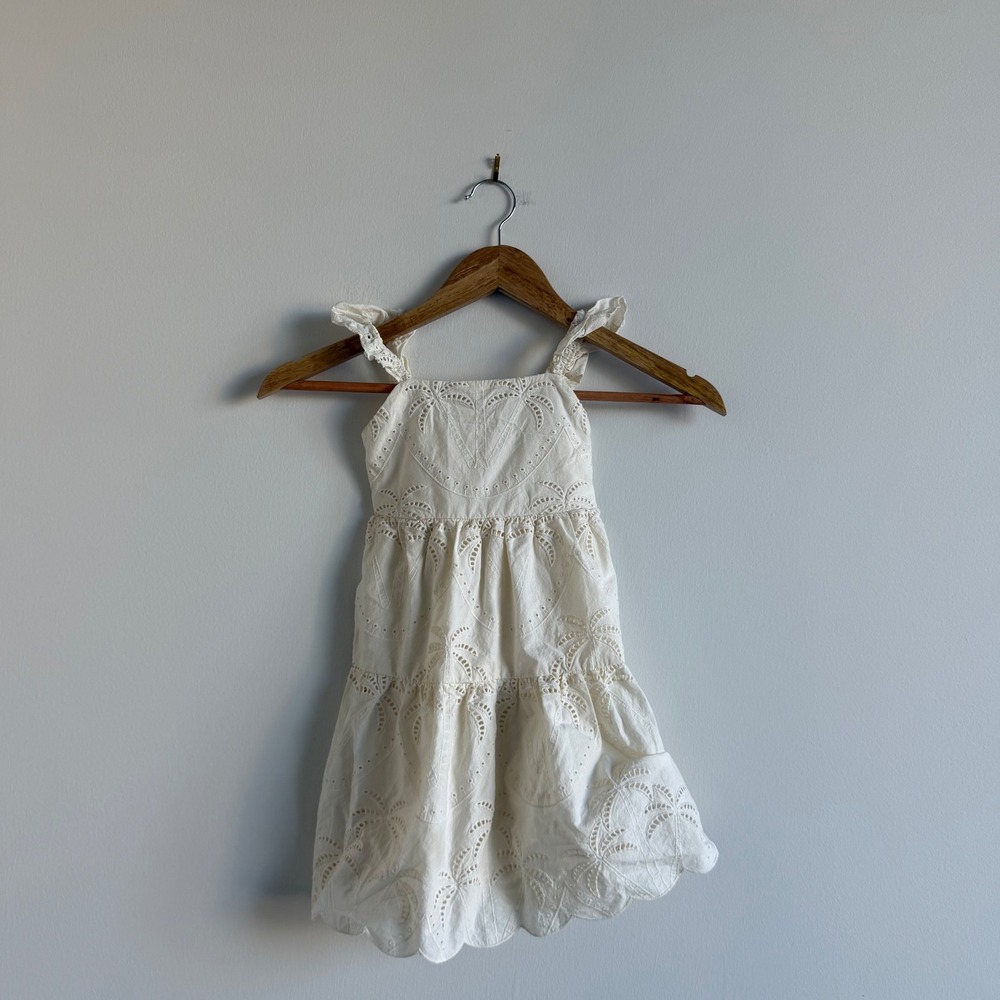 Chelsea and Violet Girls Ruffle‎ Strap Palm Eyelet Dress Size 4